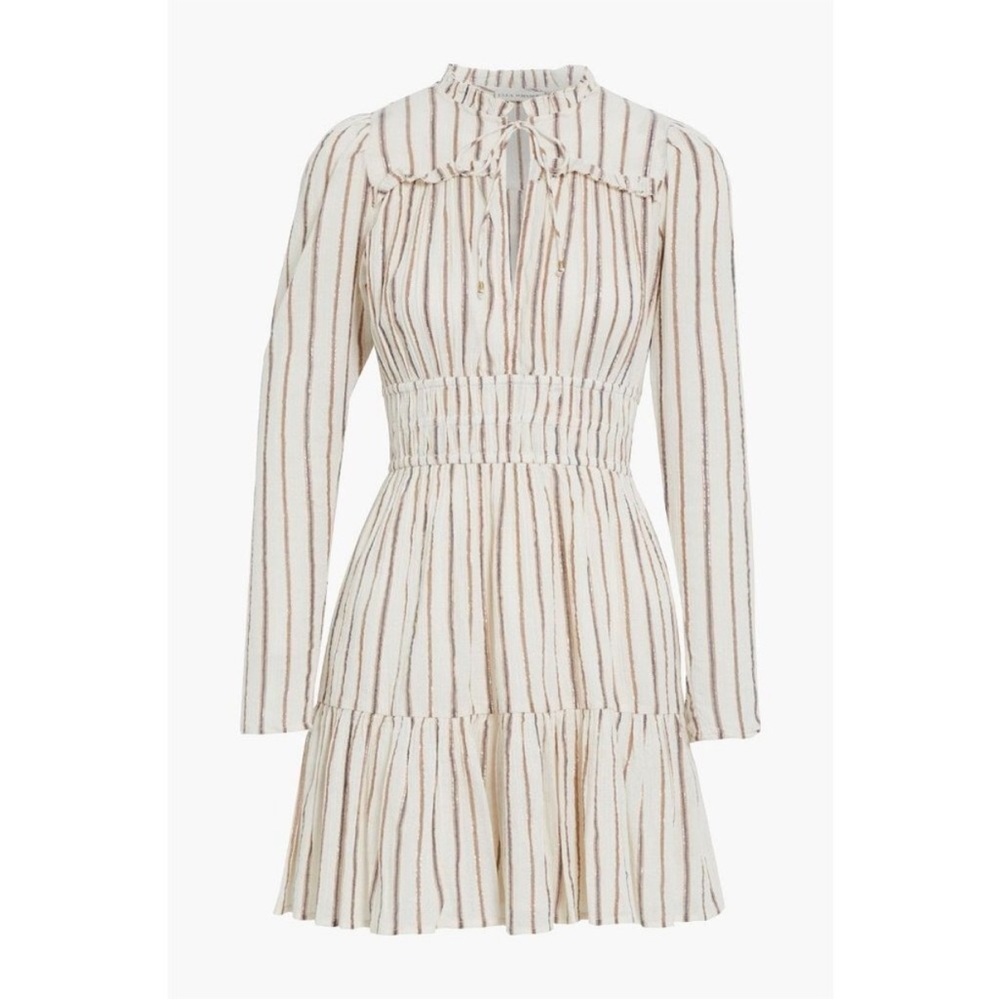 Ulla Johnson Striped Cream and Brown Women's Dress